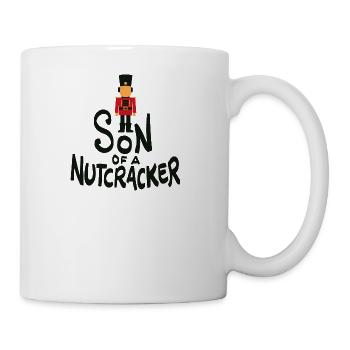 Sohn eines Nussknacker-Weihnachtskostüm-Wortspiel-Geschenks - Tasse - Weiß - Rechts