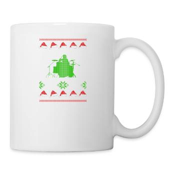 drummer ugly christmas jumper - Mug - white - Right