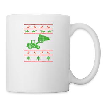 excavator ugly christmas jumper - Tasse - Weiß - Rechts