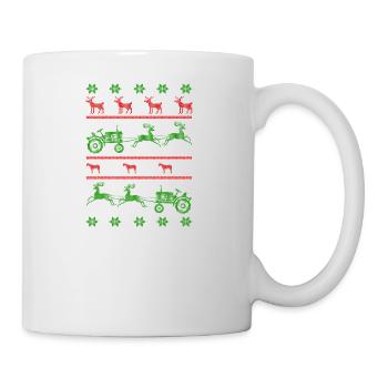 fermier tracteur laid cavalier noël - Mug blanc - blanc - Droite