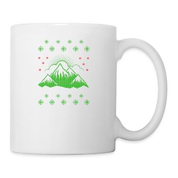 Berge Wandern Ugly Christmas Jumper - Tasse - Weiß - Rechts