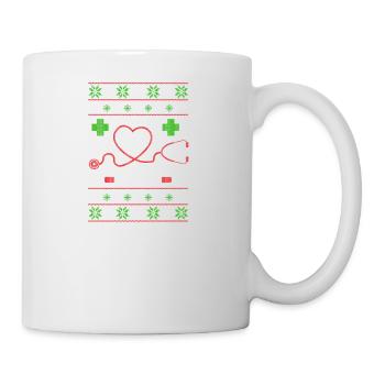 Nurse Hospital Ugly Christmas Jumper Gift - Tasse - Weiß - Rechts