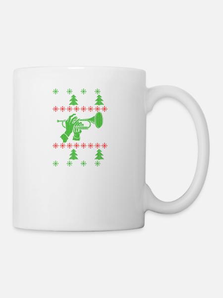 Laid de Noël Jumper trompette - Mug blanc - blanc