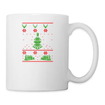 Locomotive ferroviaire laid de Noël - Mug blanc - blanc - Droite