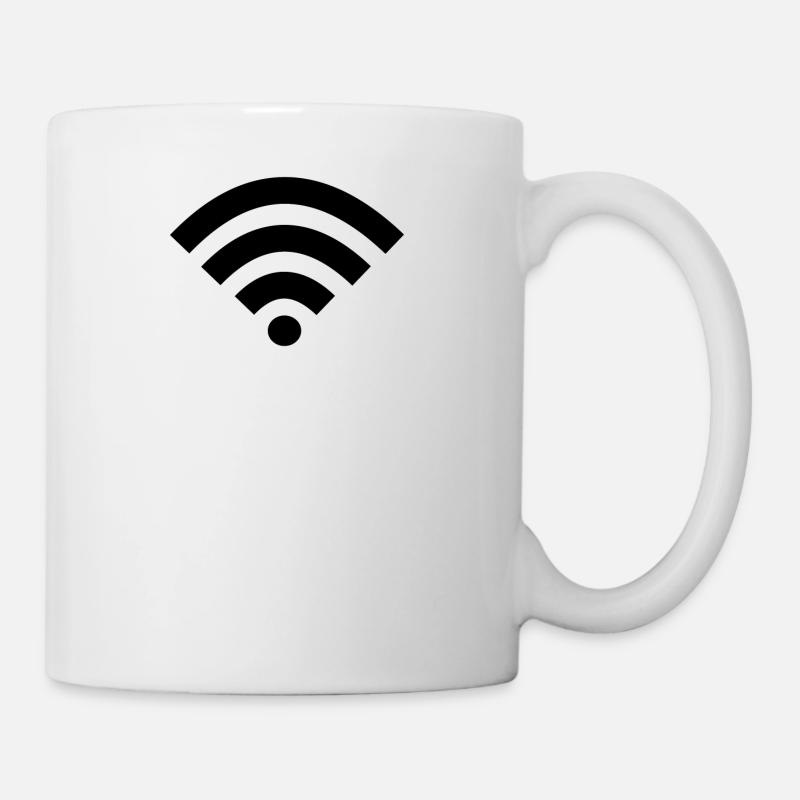 WLAN Internet WIFi Nerd Geek Cadeau Design - Mug blanc - blanc