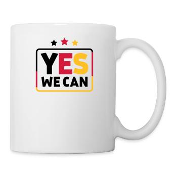 Yes we can Schwarz Rot Gold Deutschland Fußballfan - Tasse - Weiß - Rechts