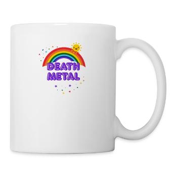 Death Metal Rainbow - Sarkastisches Metall lächelnde Sonne - Tasse - Weiß - Rechts