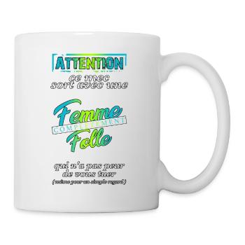 Couple femme folle - Mug blanc - blanc - Droite