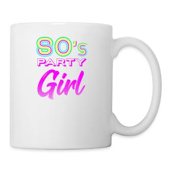 80s Party Girl - Retro Shirt for 80s - Mug - white - Right