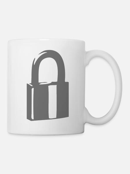 Vorhängeschloss Sicherheit oder Schlosser - Tasse - Weiß