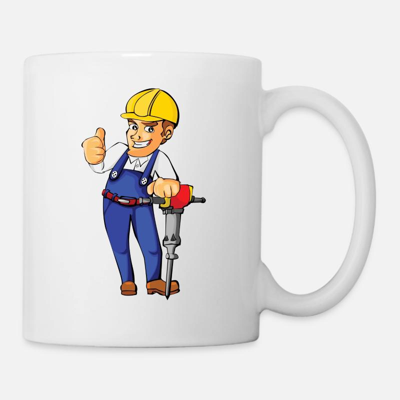 travailleur de la construction travailleur de la construction strassenbau2 - Mug blanc - blanc