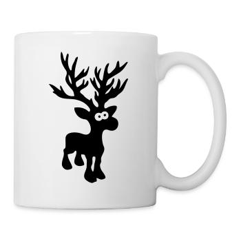 niedlicher Elch Karibu Rentier schnee ski - Tasse - Weiß - Rechts