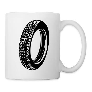 Reifen 2farbig - Tasse - Weiß - Rechts