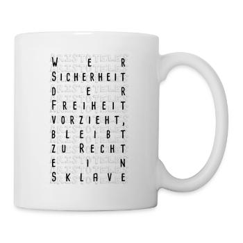 Freiheit Aristoteles Zitat Spruch Geschenk Idee - Tasse - Weiß - Rechts