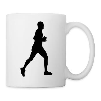 Joggen Rennen Mensch Geschenk Idee Gesundheit - Tasse - Weiß - Rechts