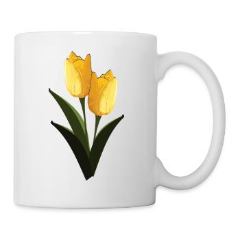 Tulpen Gelb - Tasse - Weiß - Rechts