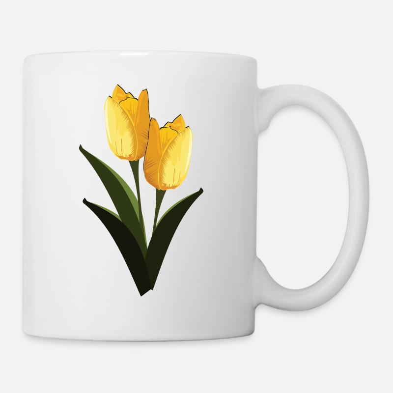 Tulpen Gelb - Tasse - Weiß