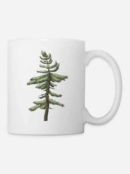 forest woods woodland wald tree baumstamm104 - Tasse - Weiß