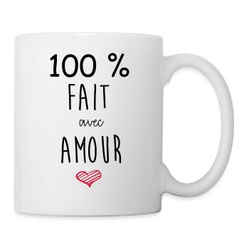 100% FAIT AVEC AMOUR - Mug blanc - blanc - Droite
