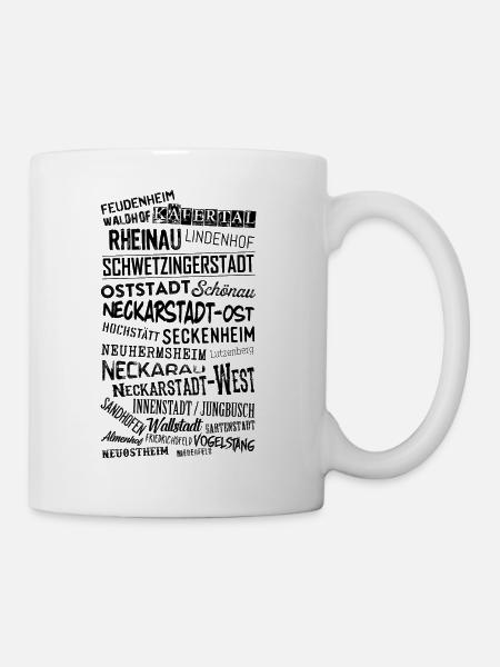 Mannheim Ortsteile - Tasse - Weiß