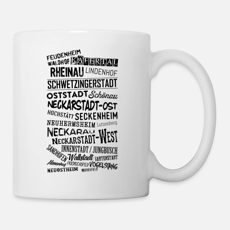 Mannheim Ortsteile - Tasse - Weiß