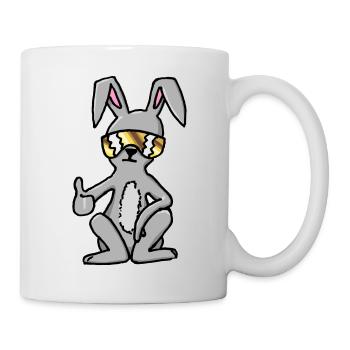 Cooler lustiger Oster Hase für Jungs und Mädchen - Tasse - Weiß - Rechts