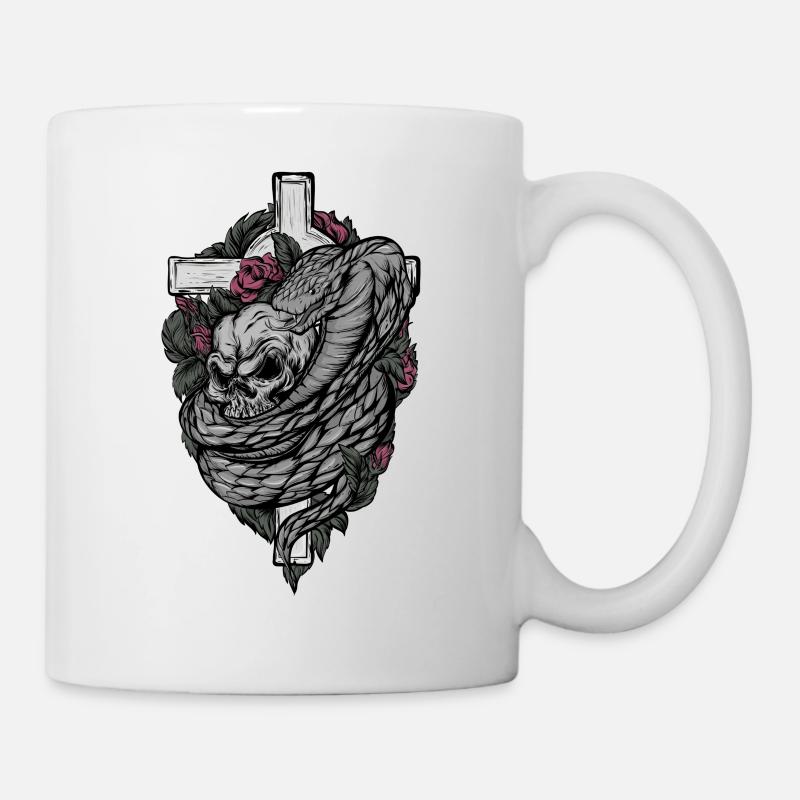 Totenkopf Motiv - Tasse - Weiß