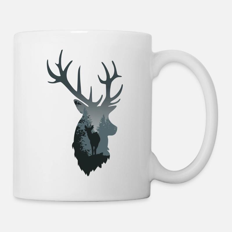 cerf - foret - Mug blanc - blanc