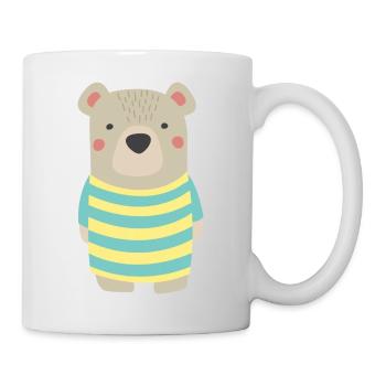 Baer mit Streifenshirt - Tasse - Weiß - Rechts