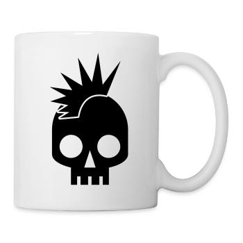 kühlen Schädels Platz mit tollen mowhawk Punk-Baby - Tasse - Weiß - Rechts
