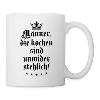 07 Männer die kochen sind unwiderstehlich Koch - Tasse - Weiß - Rechts