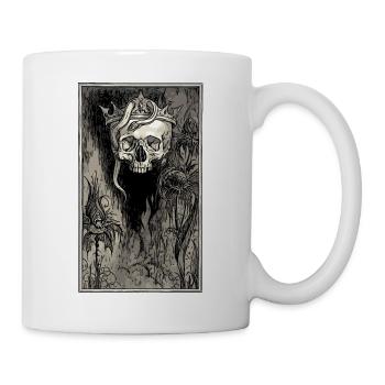 Totenkopf mit Krone und Schlange - Tasse - Weiß - Rechts