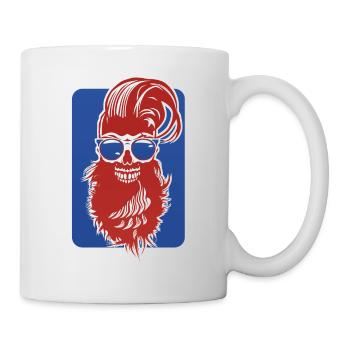 tete de mort hipster barbu skull crane design fant - Mug blanc - blanc - Droite