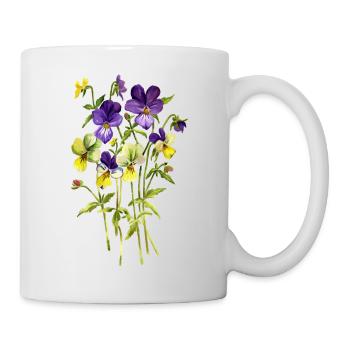 Bouquet von Stiefmütterchen - Tasse - Weiß - Rechts