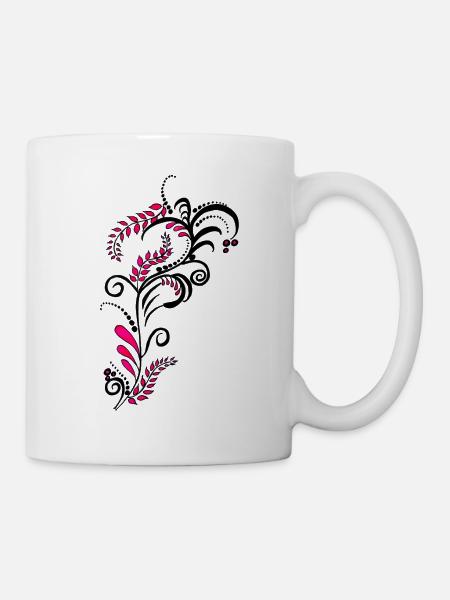flower art - Tasse - Weiß