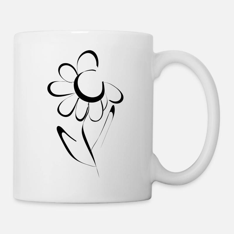 Blumen Design - Tasse - Weiß