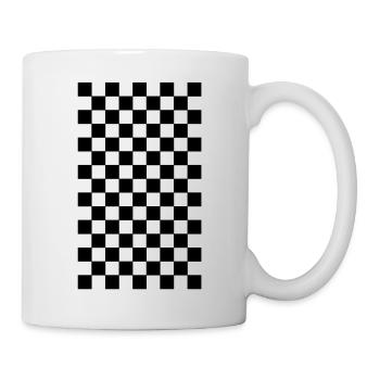 pattern chequered black white - Mug - white - Right