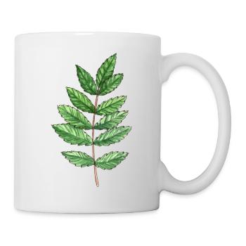 Feuille d'une cendre - Mug blanc - blanc - Droite