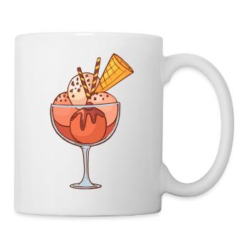 Eis Speiseeis Eiskrem Eiscreme Kugeleis Eisbecher - Tasse - Weiß - Rechts