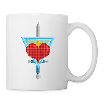 Retro Herz - Tasse - Weiß - Rechts
