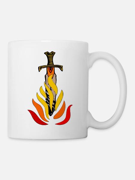 Schwert in Flammen - Tasse - Weiß