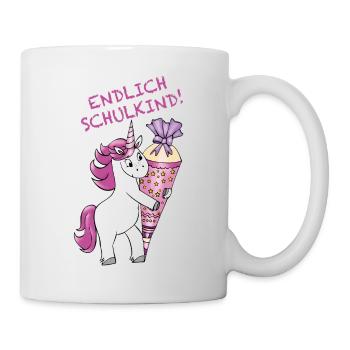 School enrollment Unicorn with sugar cone Back to school - Mug - white - Right