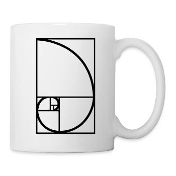 Fibonacci golden ratio type curve - Mug - white - Right