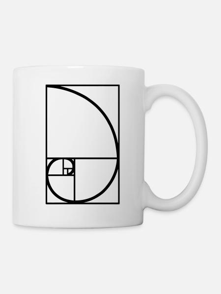 Fibonacci golden ratio type curve - Mug - white