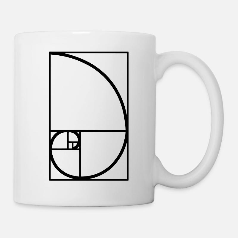 Fibonacci Kurve goldener Schnitt Art - Tasse - Weiß