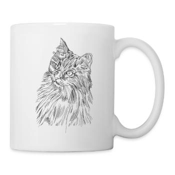 Süßes Katzengesicht - Tasse - Weiß - Rechts
