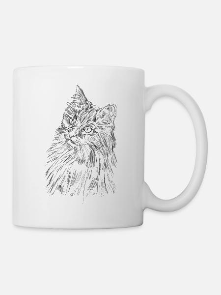 Süßes Katzengesicht - Tasse - Weiß