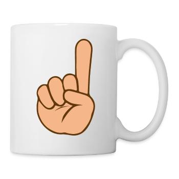 Hand Finger Up 2 | Colored - Tasse - Weiß - Rechts