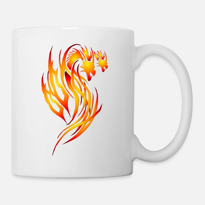 Roter Feuer-Drache - Tasse - Weiß