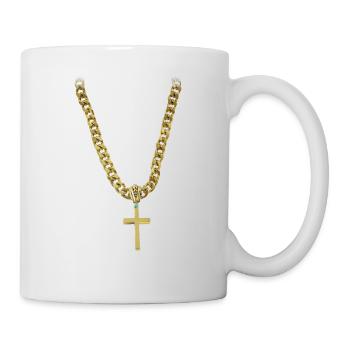 bling christian cross - Mug - white - Right